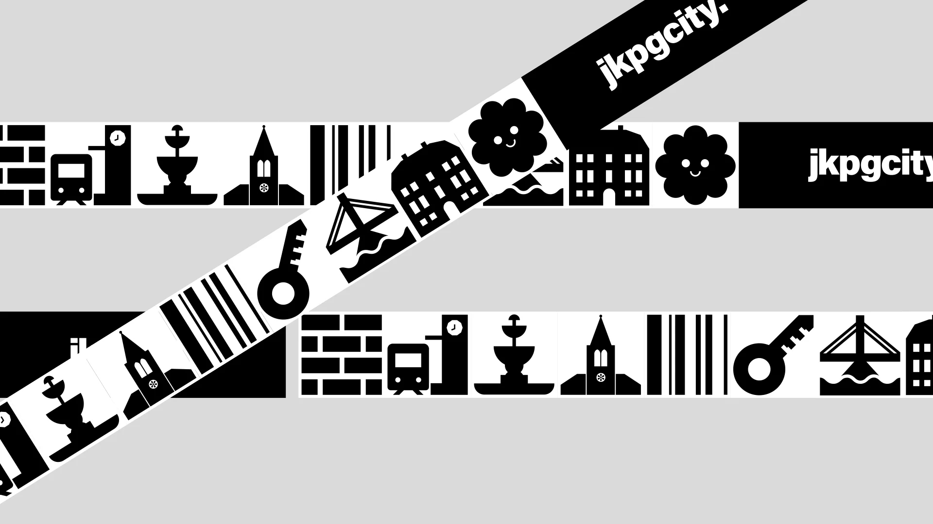 3 tejpremsor med jkpg city logotyp samt ikoner - Ny Studio
