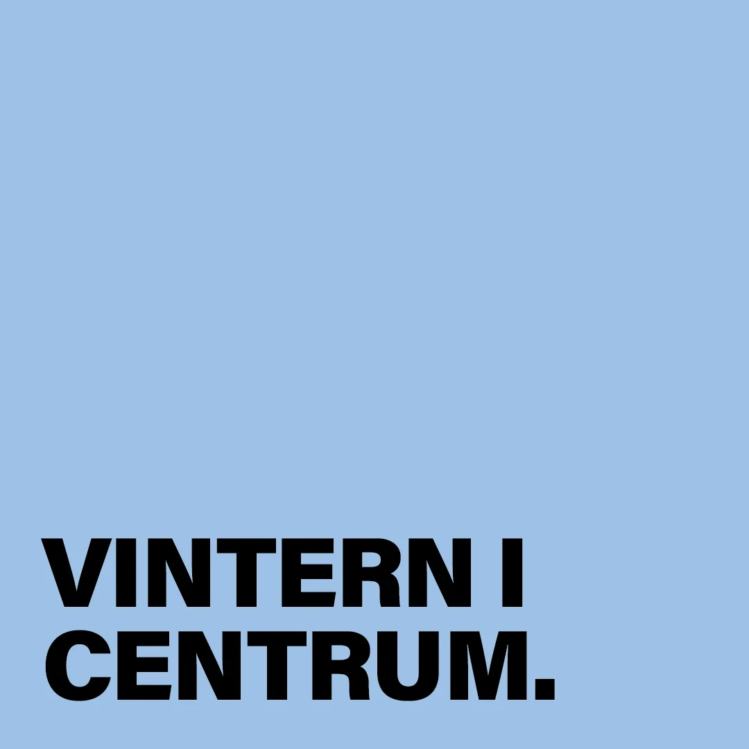 Ljusblå bakgrund med svart text "Vintern i Centrum"
